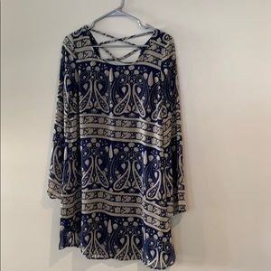 Charming Charlie BOHO Navy, long sleeve, size S